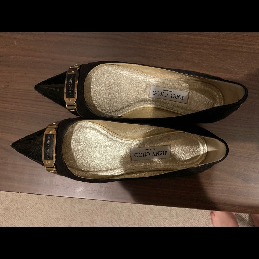 Jimmy Choo suede patent black flats 38.5 - Picture 4 of 5